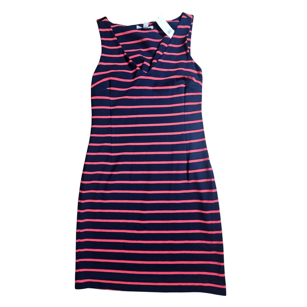 Banana Republic Womens Striped V-Neck Sheath Dress 4 Coastal Preppy Nautical NWT